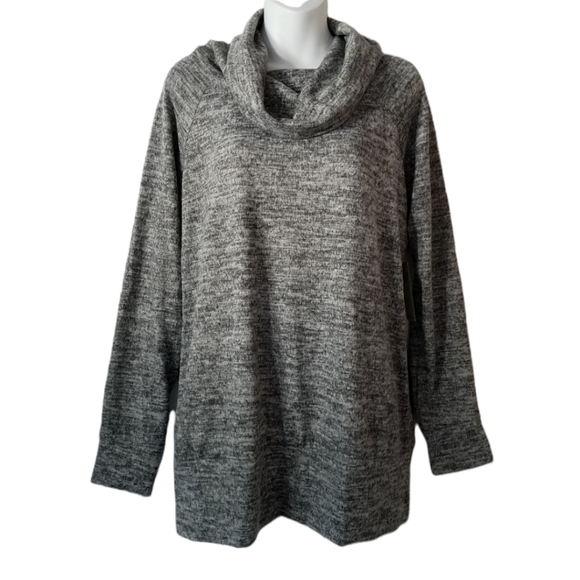Perseption Tops - Perception gray space dye cowl neck pullover sweatshirt